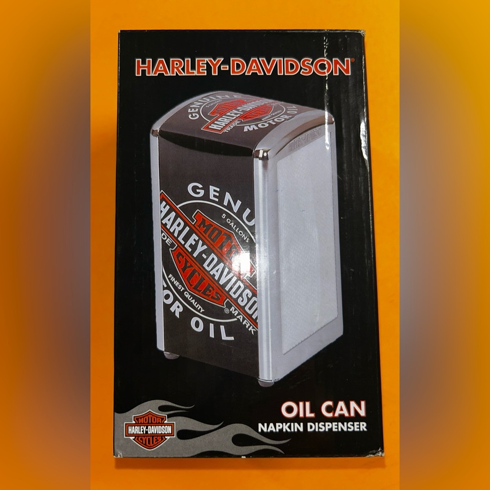 NEW Collectible Harley-Davidson Black and Silver Napkin Dispenser